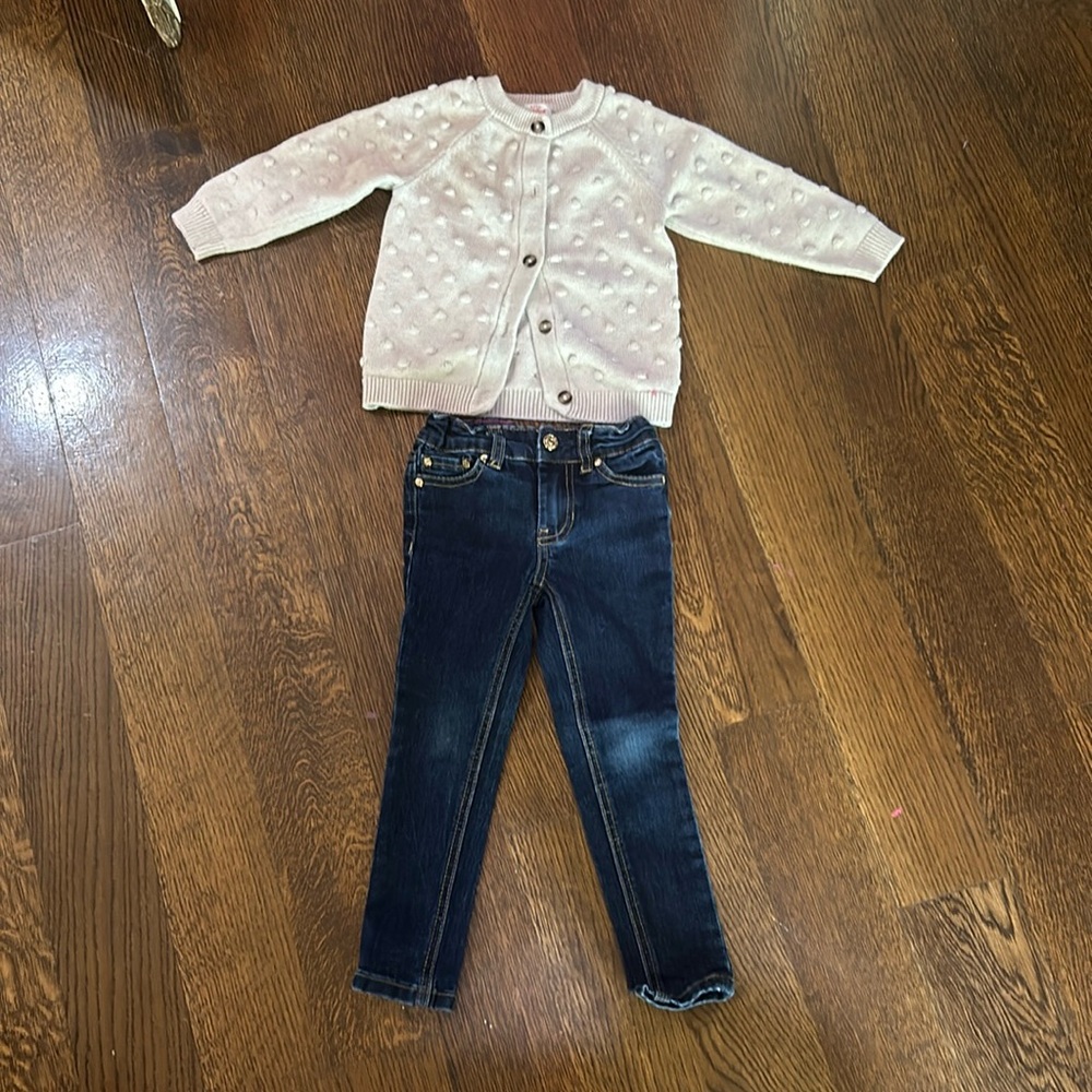 Kate Spade Little Girls Jeans size 3 target cardigan 24 months but fits 3.